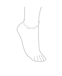 Bling Jewelry Love Double Strand Two Hearts Anklet Ankle Bracelet Sterling Silver Adjustable