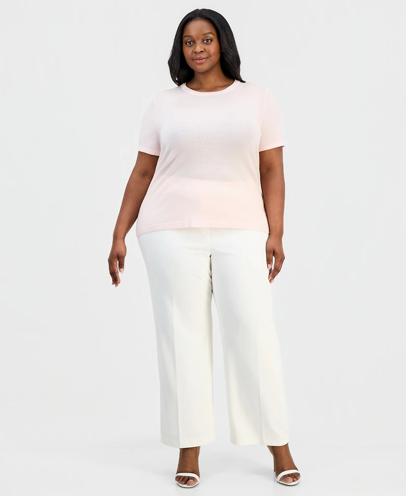 Anne Klein Plus Luxe Merino Wool T-Shirt Sweater