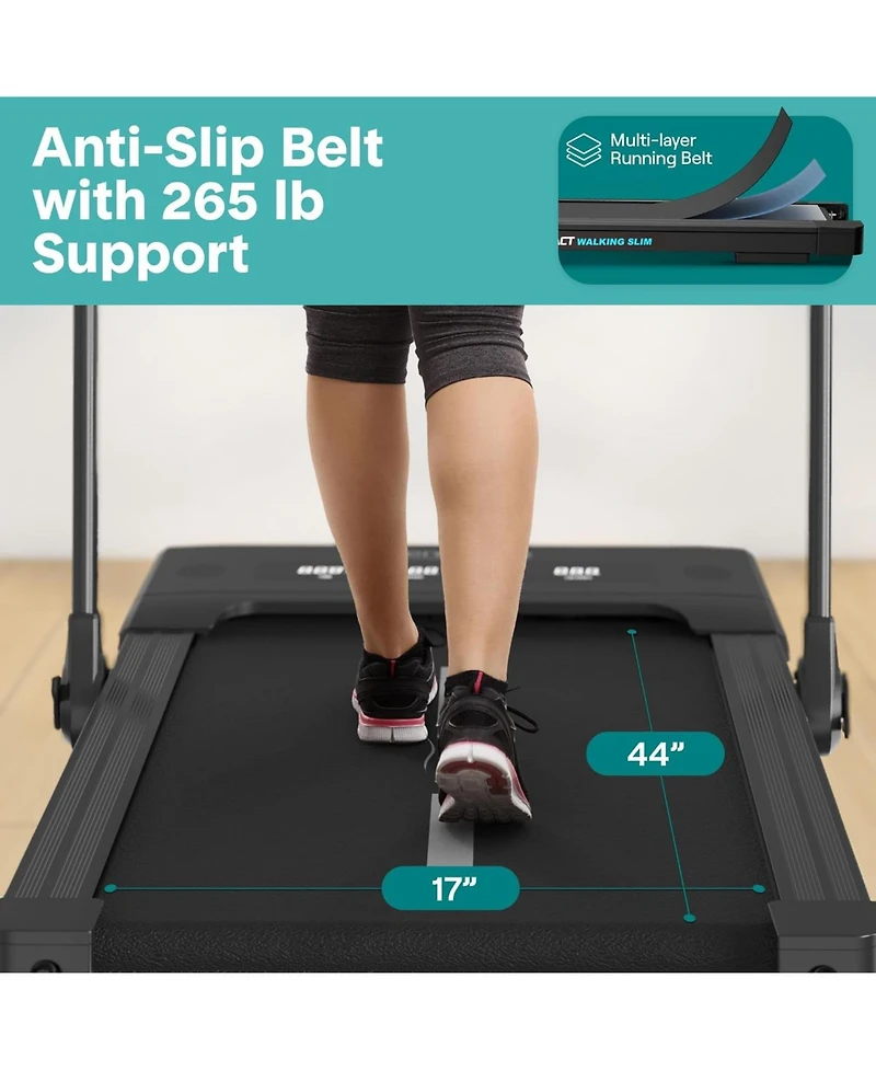 SereneLife 2-in-1 Foldable Treadmill & Walking Pad, 2.5 Hp Motor, 7.6 Mph Max Speed, Remote Control, App Support