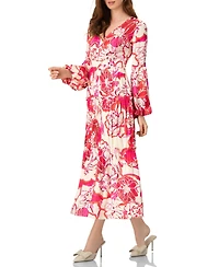 Ivonne Women's Puff Sleeve Floral Maxi Dress