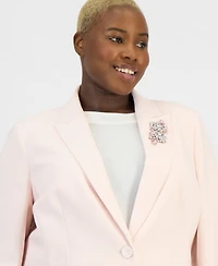 Anne Klein Plus Embellished Peak-Lapel Blazer