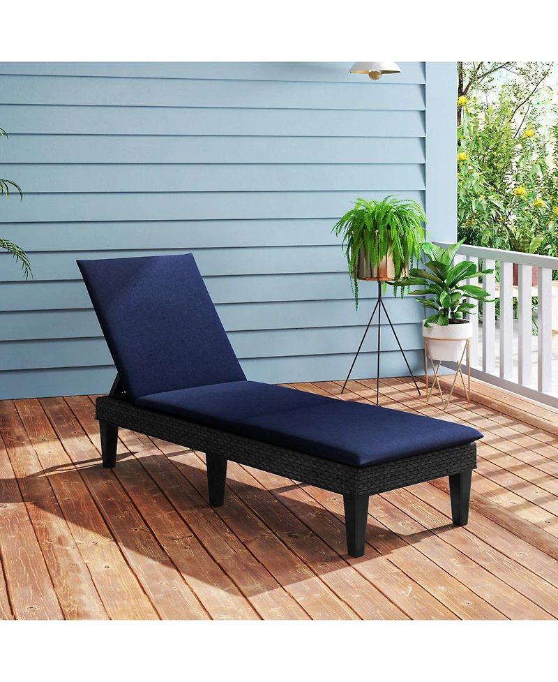 3-Position Adjustable Patio Chair with Comfortable Cushion