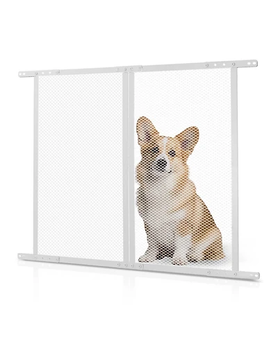Cozito Rv Screen Door Protector Grille, 28.5 x 31.5 in Aluminum Alloy Mesh Guard, Easy Install/Remove, Pet Protection, White