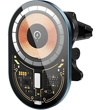 Risokeys Wireless Car Charger, 15W Fast Charging 360 Degree Led Car Charger Phone Holder Phone Holder for Apple Fast Charging