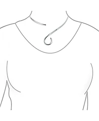 Bling Jewelry Modern S Swirl Geometric Collar Choker Statement Necklace .925 Silver Sterling