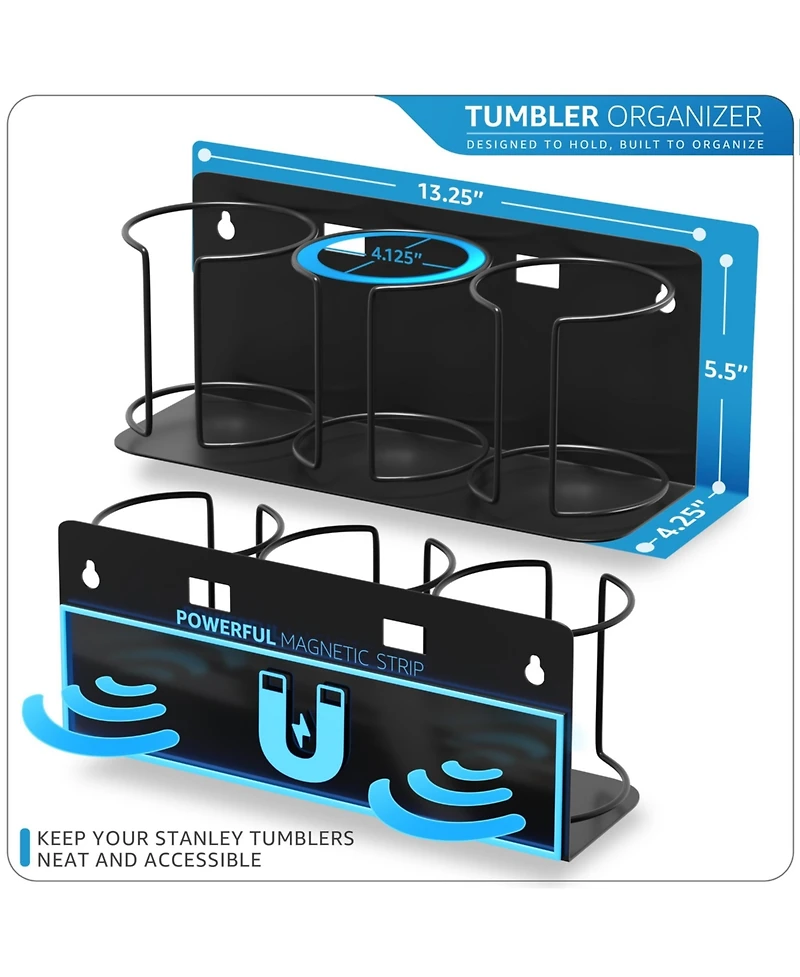 Sorbus Tumbler & Travel Mug Storage Rack - Versatile Organizer for Fridge, Oven