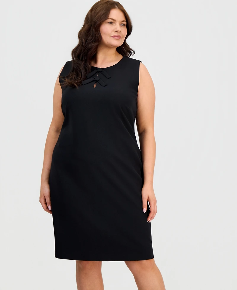 Kasper Plus Sleeveless Bow-Detail Dress