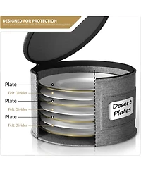 Sorbus 6-Piece Stackable Plate Carrier Set for Dinnerware, Plate Organization and Storage with Felt Plate Protector