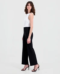 Anne Klein Women's High-Rise Wide-Leg Pull On Pants