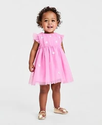 First Impressions Baby Girls Embroidered Tulle Dress Soft Sole Metallic Ballet Flats Macys Exclusive