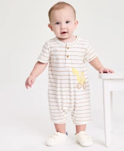 First Impressions Baby Boys Tractor Fun Cotton Striped Sunsuit Strap Sneakers Macys Exclusive