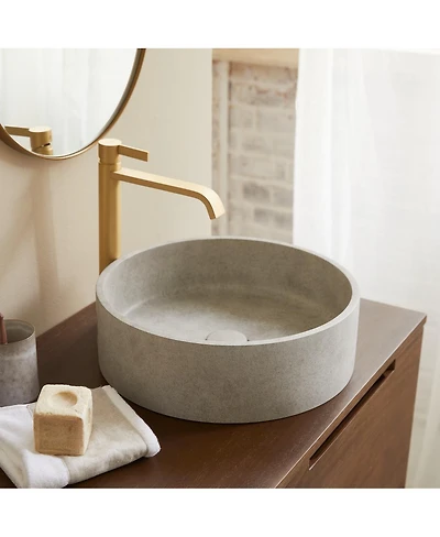 Tikamoon Gina Black Terrazzo round washbasin
