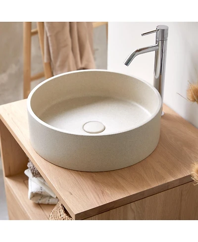 Tikamoon Gina Black Terrazzo round washbasin