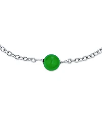 Bling Jewelry Delicate Jade Bead Ball Tin Cup Bracelet .925 Sterling Silver