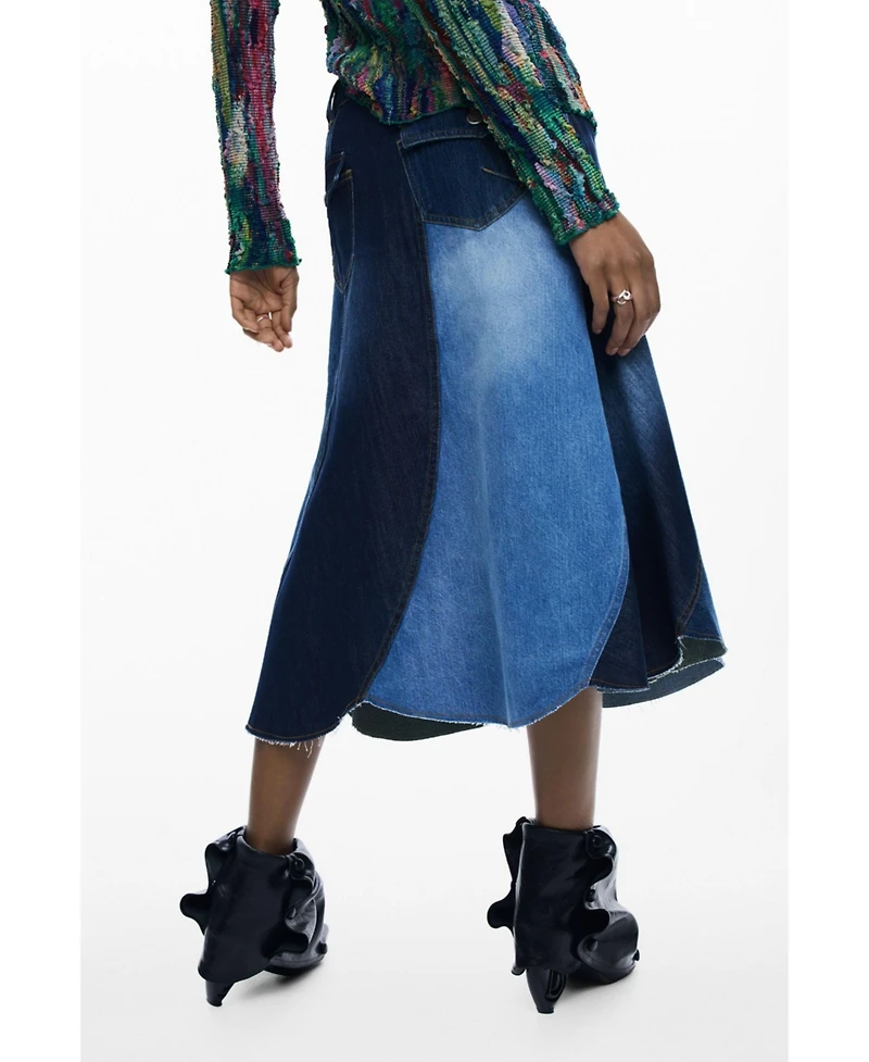 Desigual Women's Denim patch skirt