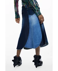 Desigual Women's Denim patch skirt