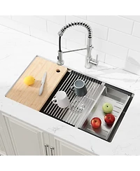 Flynama 33" x 19" Stainless Steel Single Bowl Undermount Kitchen Sink