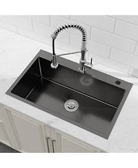 Flynama 30" x 19" Stainless Steel Single Bowl Overmount Kitchen Sink