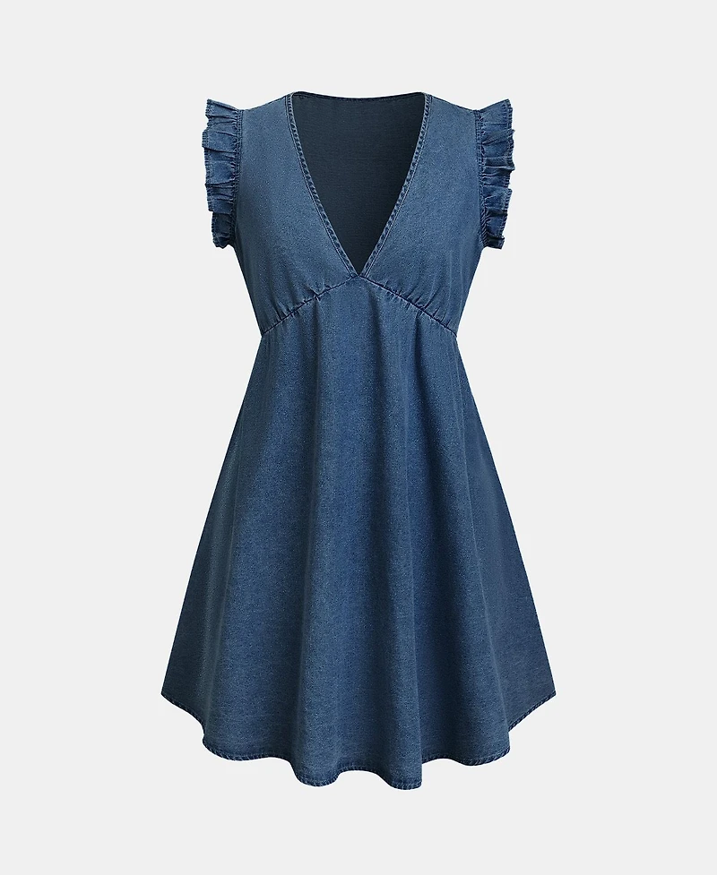 Cupshe Women's V-Neck Ruffle Mini Dress