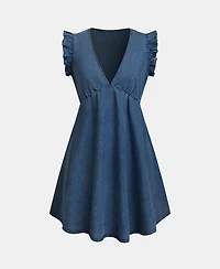 Cupshe Women's V-Neck Ruffle Mini Dress