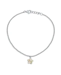 Bling Jewelry White Opal Plumeria Flower Anklet
