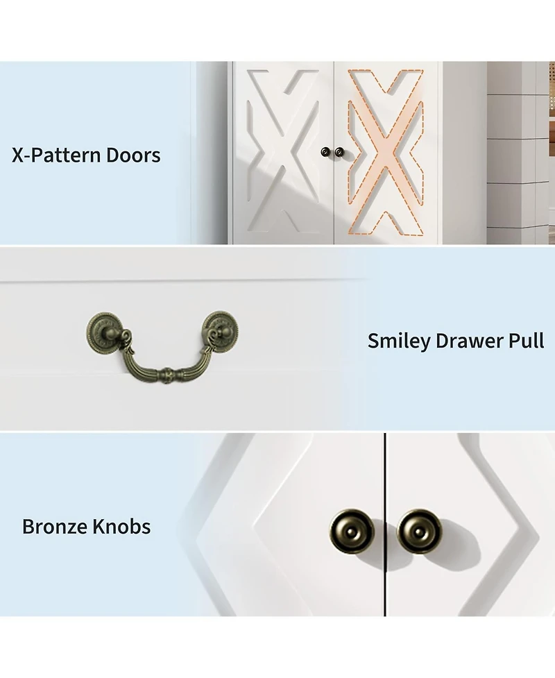 Gaomon 29" Modern Farmhouse Sideboard Buffet Cabinet with Drawer & Adjustable Shelves, Small Kitchen Storage Cabinet for Dining Room or Coffee Ba