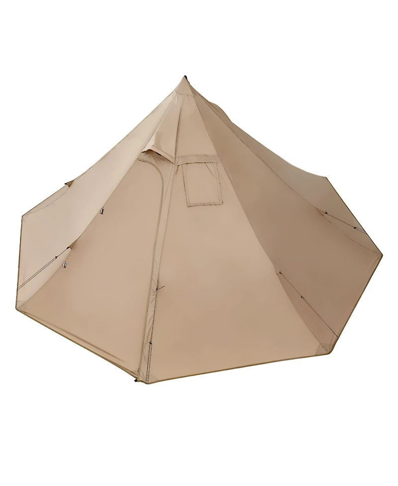 Mecale Hot Tent for 2 Persons, Waterproof Canvas Winter Tipi Tent with Stove Jack, Lightweight 4-Season Shelter, S Size