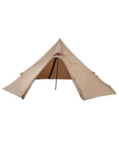 Mecale Hot Tent for 2 Persons, Waterproof Canvas Winter Tipi Tent with Stove Jack, Lightweight 4-Season Shelter, S Size