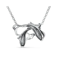 Bling Jewelry Nautical Water Fish Pisces Zodiac Sign Pendant Necklace .925 Sterling Silver