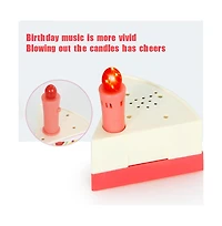 Bruce & Shark 82-Piece Birthday Cake Playset for Kids with Light-Up Candle, Music & Cuttable Cake