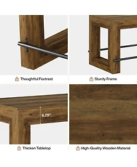 Tribesigns 59-Inch Counter Height Bar Table, Wooden Pub Table with Metal Footrest for Kitchen & Dining