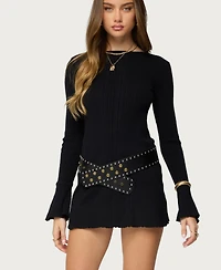 Edikted Women's Isabel Backless Ribbed Knit Mini Dress