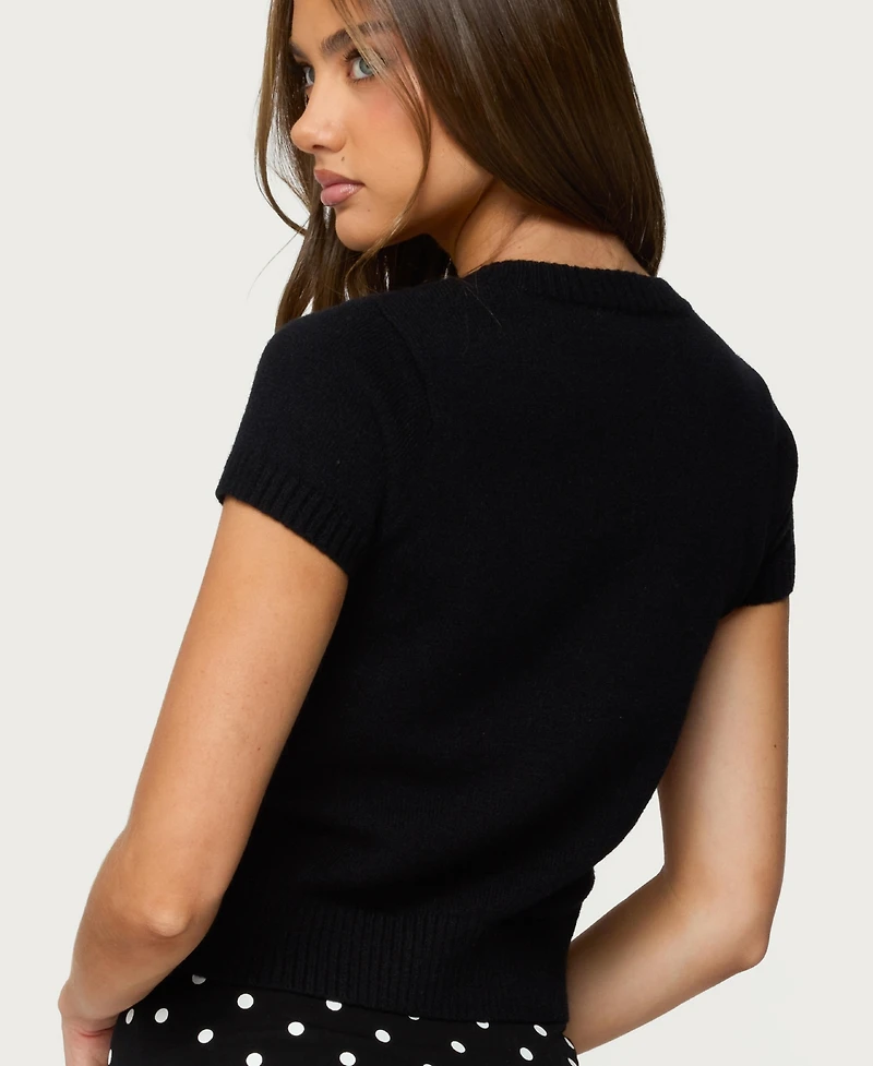 Edikted Womens Coreen Button Up Knit Cardigan