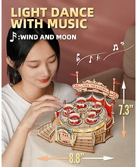 Robotime 3D Wooden Puzzles for Adults-led Wooden Music Box Kits-Wood Model Kits to Build-3D Puzzles for Teens and Adults-Christmas Stem Toy Gifts