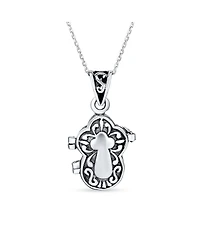 Bling Jewelry Religious Cross Prayer Box Locket Pendant Momenta Holder Sterling Silver