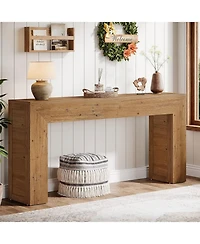 Tribesigns 63-Inch Long Console Table for Entryway, Farmhouse Sofa Console Behind Couch, Narrow Entry Table for Hallway, Foyer, Living Room, Brown