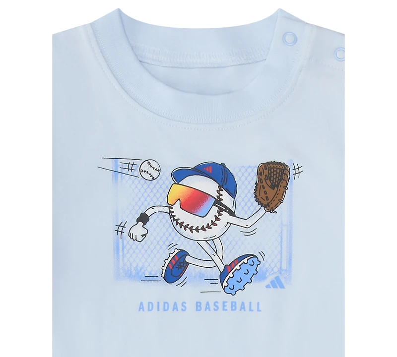 adidas Baby Boys' Short-Sleeve Graphic Shortie Romper