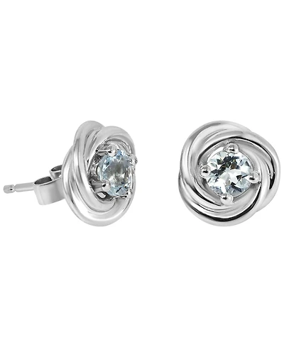 Macy's Aquamarine (3/4 ct. t.w.) Stud Earrings in Sterling Silver