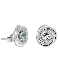 Macy's Aquamarine (3/4 ct. t.w.) Stud Earrings in Sterling Silver