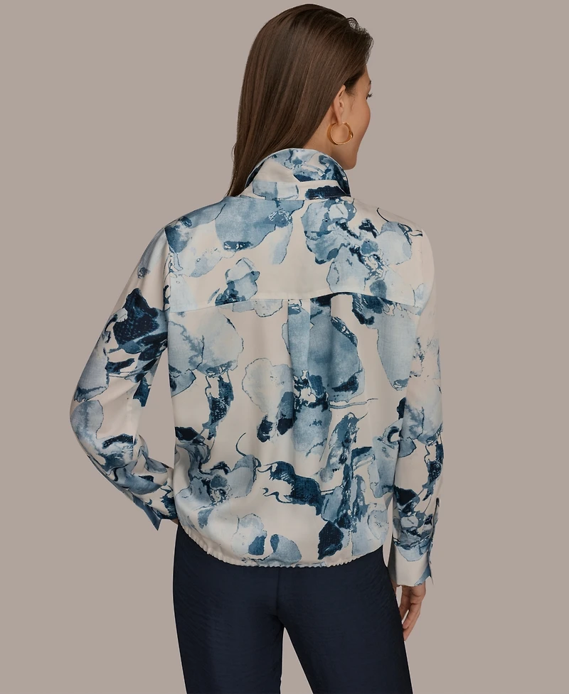 Donna Karan New York Women's Printed Long-Sleeve Top