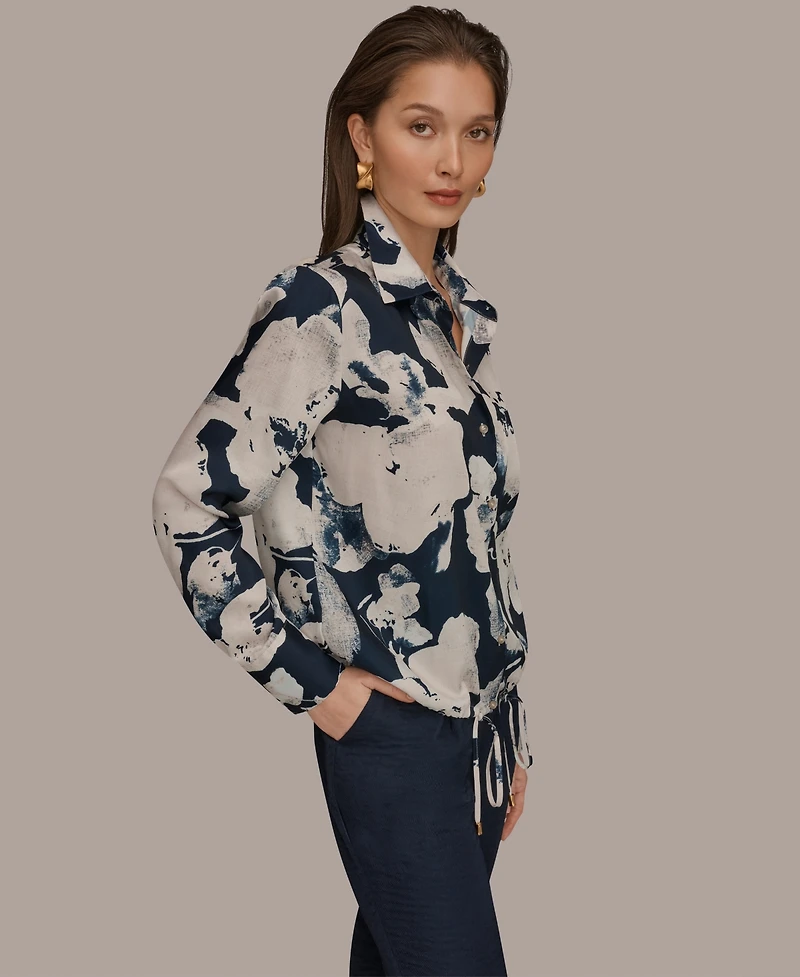 Donna Karan New York Women's Printed Long-Sleeve Top
