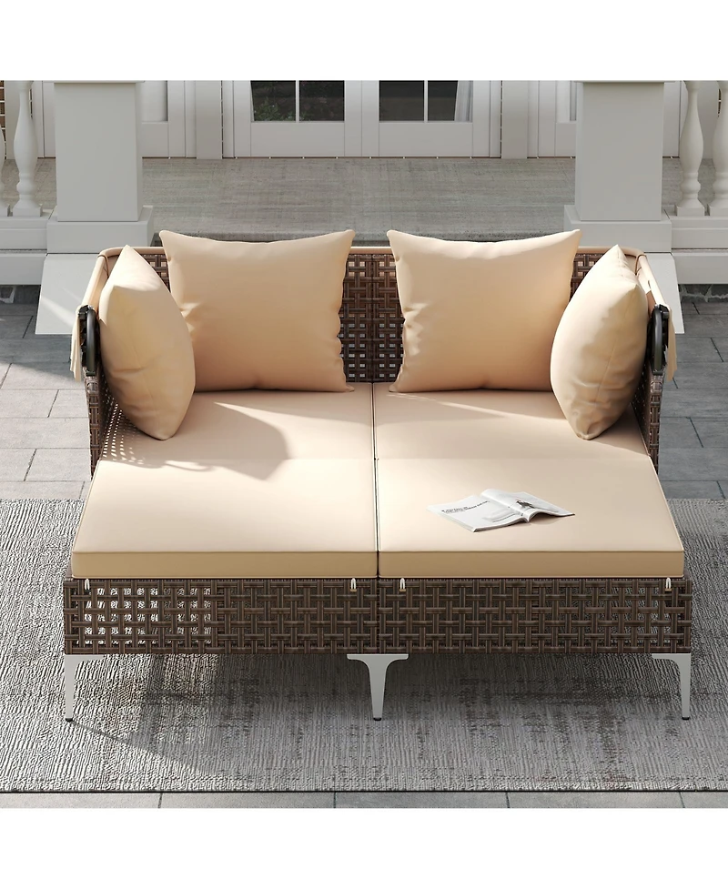 Slickblue Patio Chaise Lounge Chair with 6-Level Adjustable Backrest