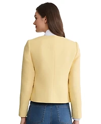 Jones New York Women's Four Button Jewel Neck Tweed Jacket