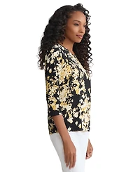 Jones New York Women's Keyhole Neck Top