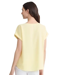 Jones New York Women's Short-Sleeve Button Detail Blouse