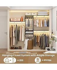 Aheaplus 62-96 Inch Hanging Closet System with Rod