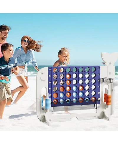 Flynama 4-in-1 Giant Outdoor Game Set – Jumbo Connect 4, Basketball, Ring Toss & Golf for Kids & Adults