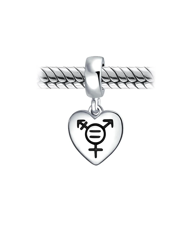 Bling Jewelry Heart Pride Gay Rights Dangle Charm Bead Sterling Silver Fits European Bracelet