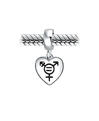 Bling Jewelry Heart Pride Gay Rights Dangle Charm Bead Sterling Silver Fits European Bracelet
