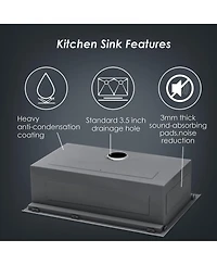 flynama 30x22x9inch Drop In Kitchen Sink Stainless Steel Workstation Single Bowl 16 Gauge Topmount